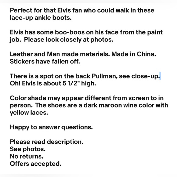 Irregular Choice Unique ELVIS Heart Break Lace-up Platform Music Boots Size 38 - Picture 10 of 15